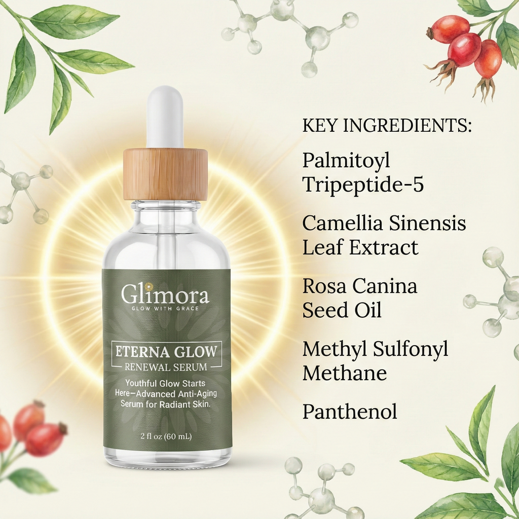 Glimora EternaGlow Renewal Serum |  Advanced Peptide & Antioxidant Treatment |  Made in USA