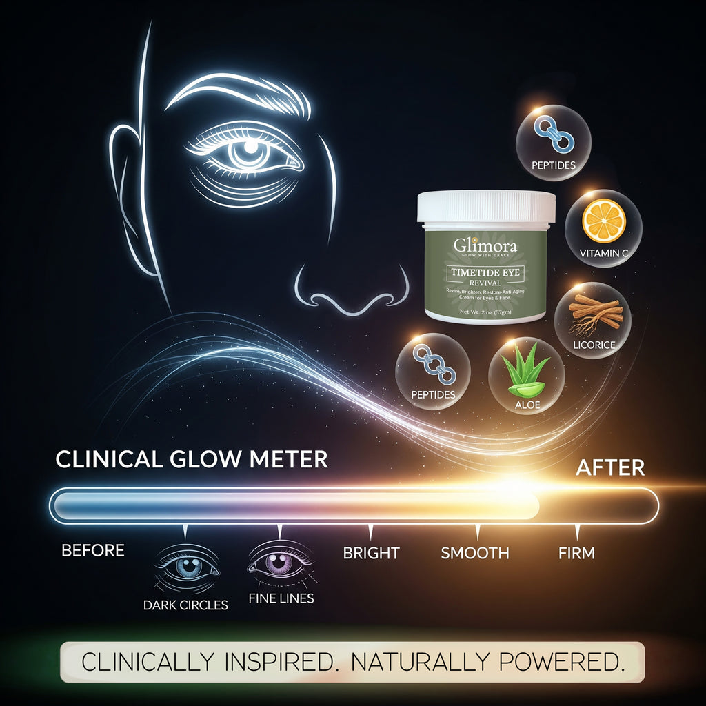 Glimora TimeTide Eye Revival-Glimora  Peptide & AHA Eye Treatment | Youthful Eye  & Face Lotion | Made in USA