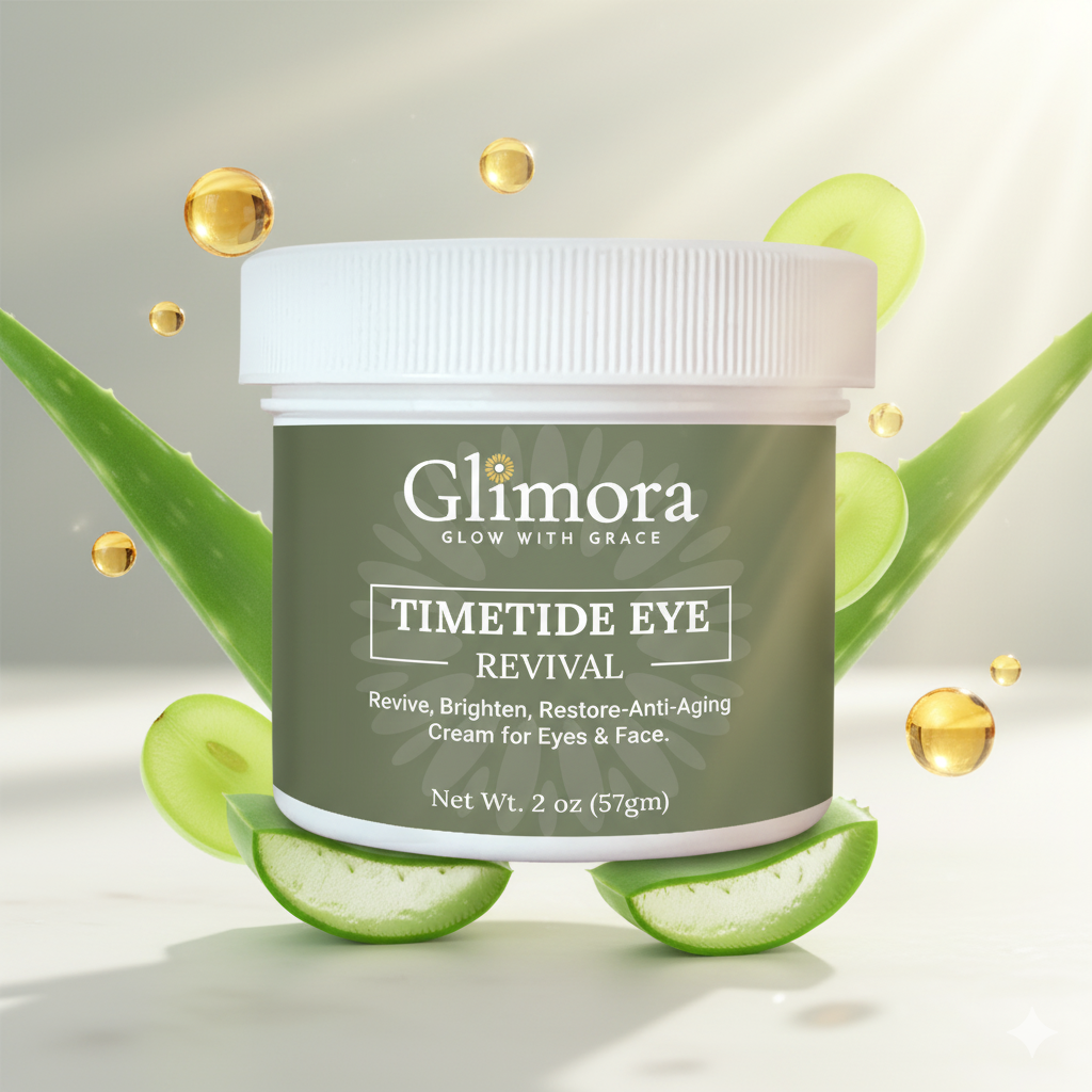 Glimora TimeTide Eye Revival-Glimora  Peptide & AHA Eye Treatment | Youthful Eye  & Face Lotion | Made in USA