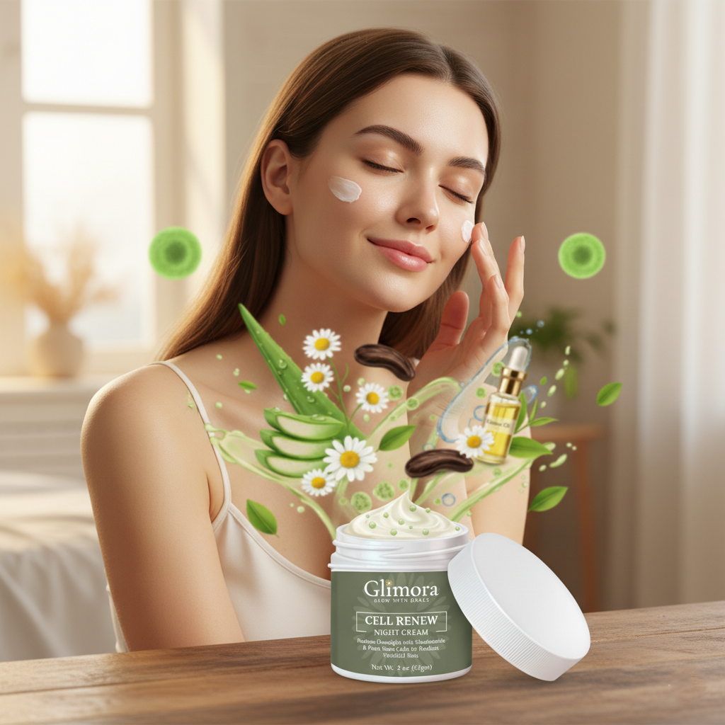Glimora CellRenew Night Cream | Deep  Overnight Replenishment | Made in USA