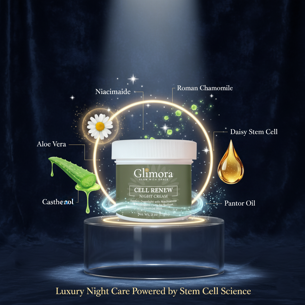 Glimora CellRenew Night Cream | Deep  Overnight Replenishment | Made in USA