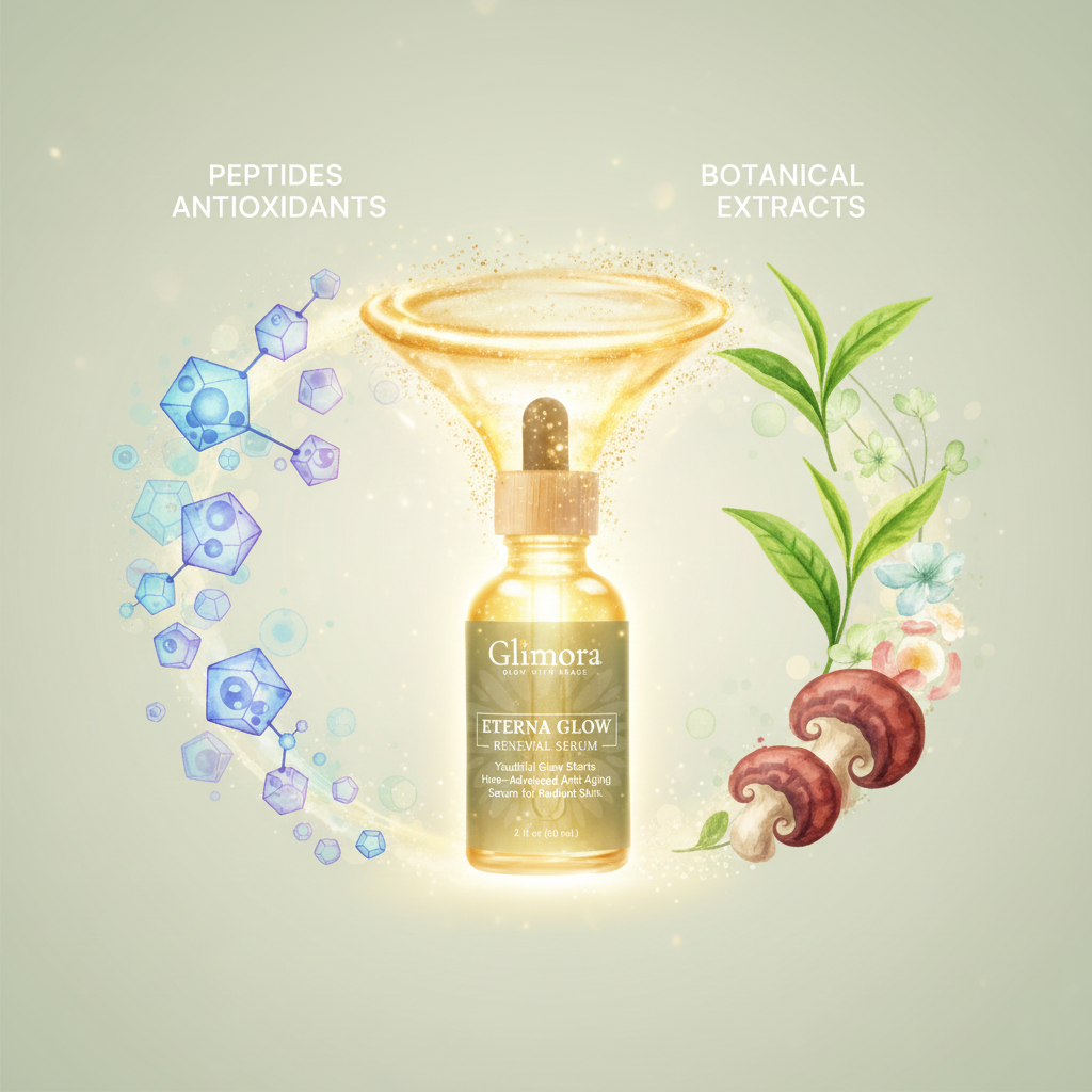 Glimora EternaGlow Renewal Serum |  Advanced Peptide & Antioxidant Treatment |  Made in USA