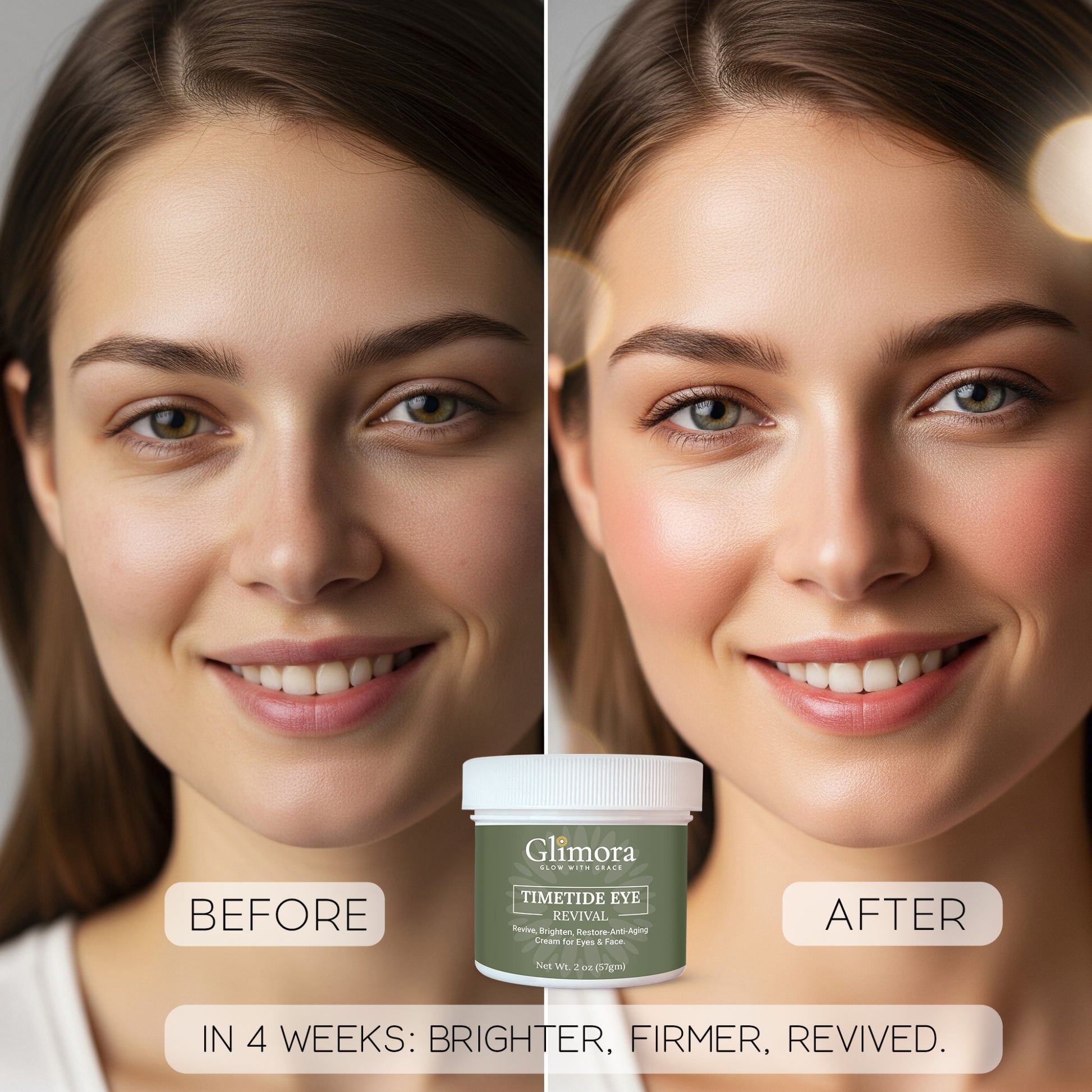 Glimora TimeTide Eye Revival-Glimora  Peptide & AHA Eye Treatment | Youthful Eye  & Face Lotion | Made in USA