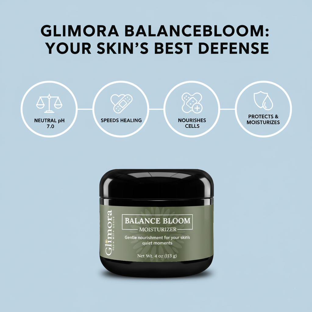 Glimora BalanceBloom Moisturizer | pH Balanced Recovery & Renewal | Made in  USA