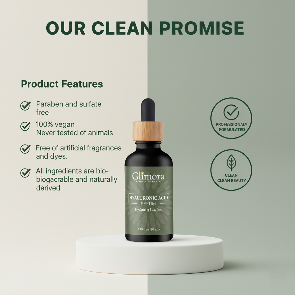 Glimora Triple-Weight Hyaluronic Acid Serum | Deep Hydration & Plumping | Made in USA