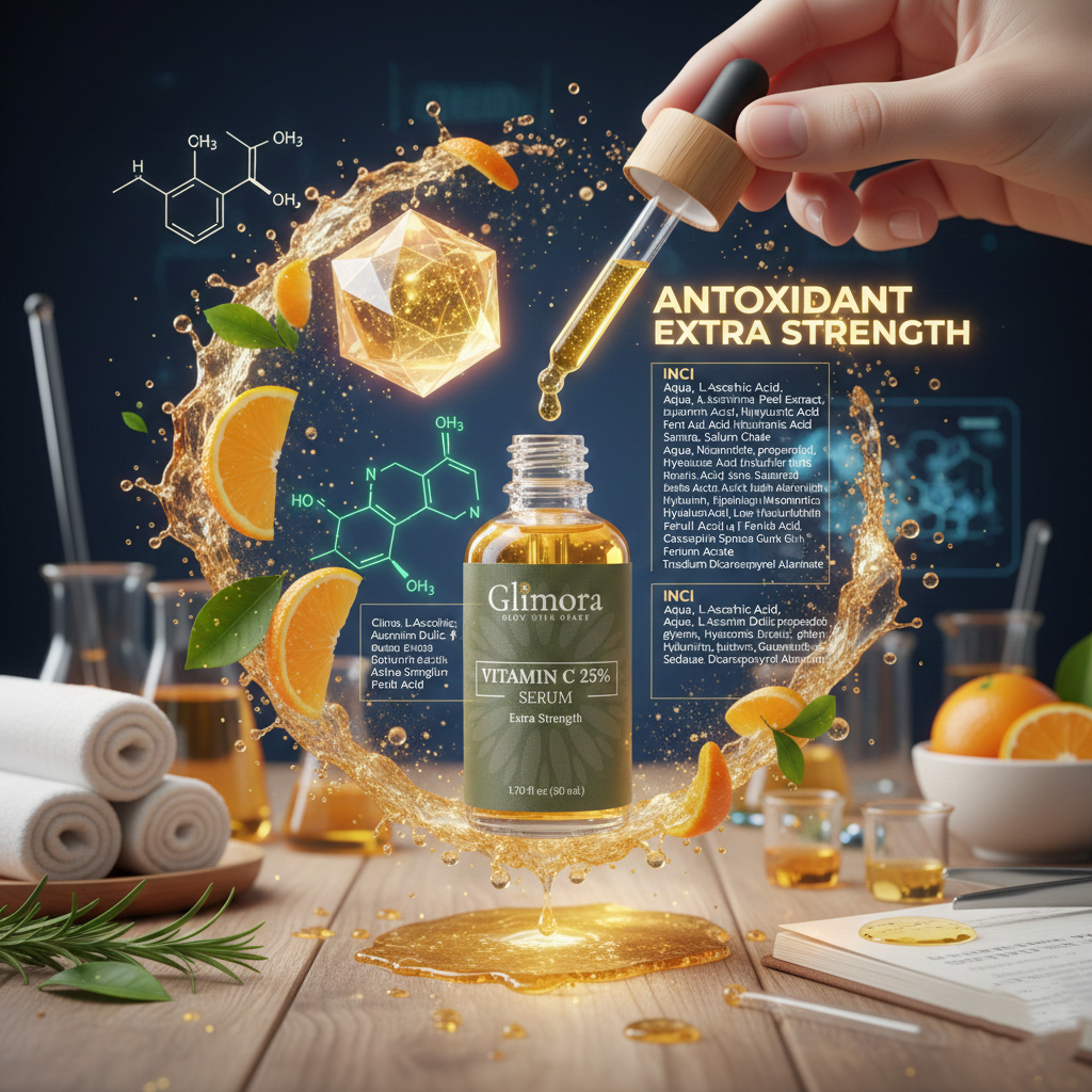 Glimora Vitamin C 25% Clinical Serum |  High-Potency Brightening & Anti-Aging