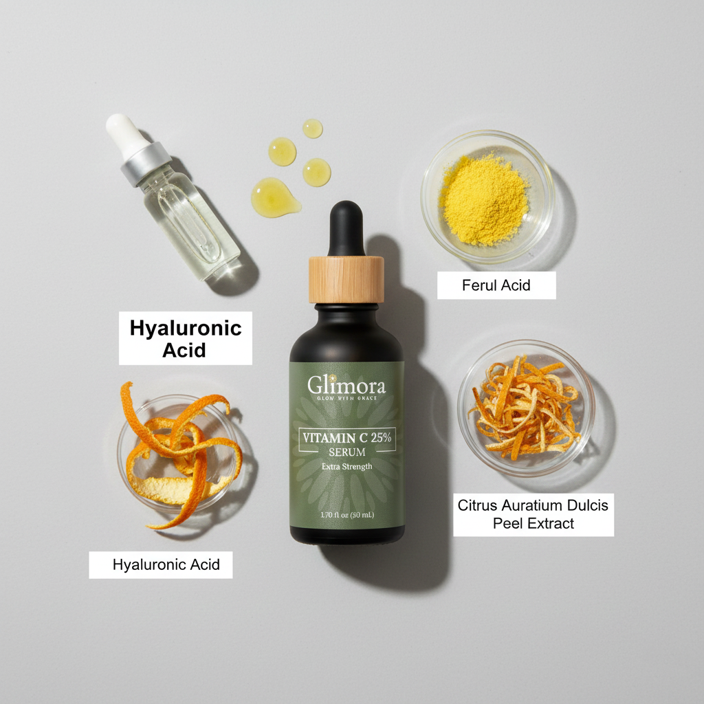 Glimora Vitamin C 25% Clinical Serum |  High-Potency Brightening & Anti-Aging